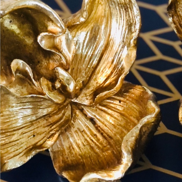 A SET OF 3 ANTHROPOLOGIE Metallic Gold Gilded Orchid Accents. NEW Condition! ⚜️ - Picture 6 of 11